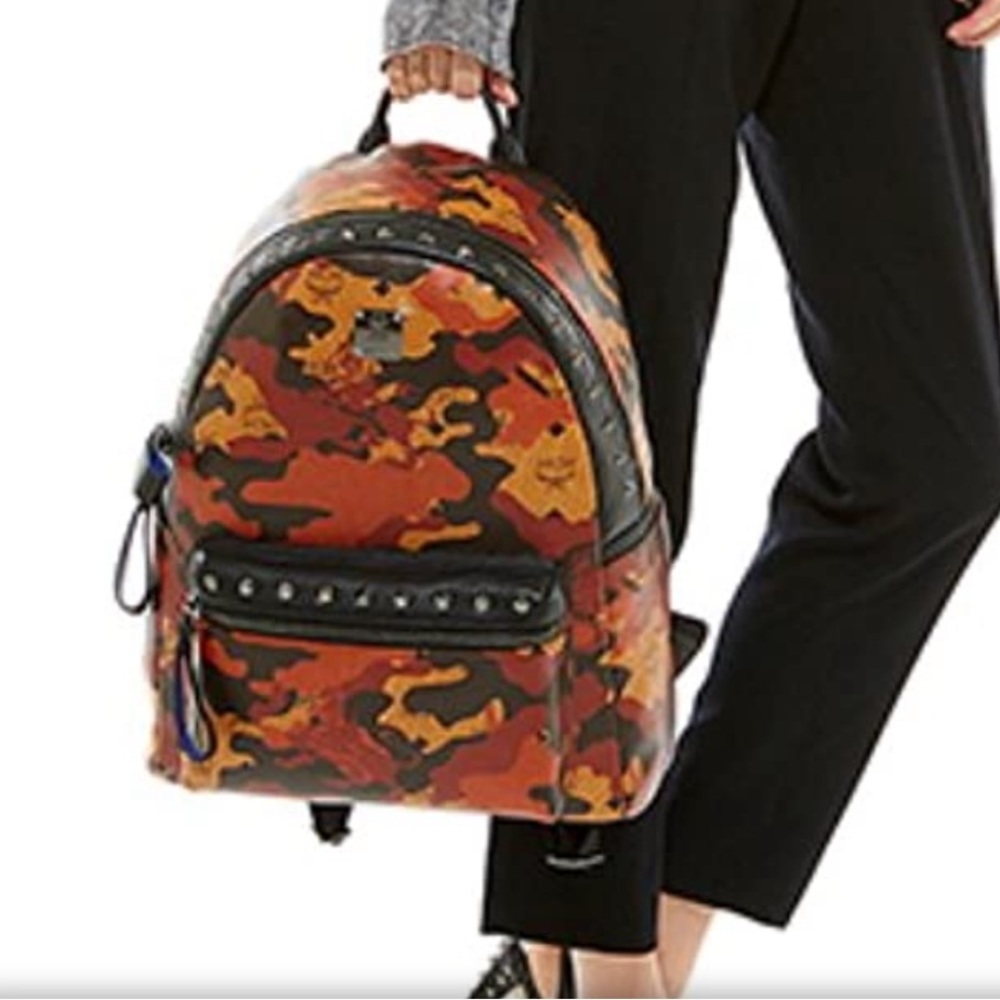 MCM Visetos Camouflage Orange Backpack